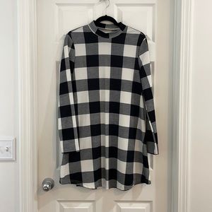 Plaid Long Sleeve Mini Dress